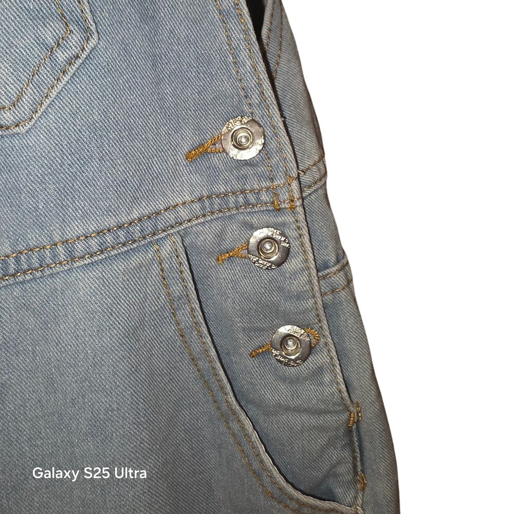 NWOT‎ Misslook Painted Flower boho denim bibs overalls sz L - Picture 4 of 6